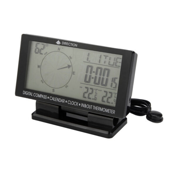 CD60 Backlit Large Screen Car Dual Thermometer Car Compass - Image 2