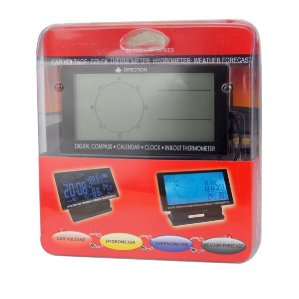 CD60 Backlit Large Screen Car Dual Thermometer Car Compass - Image 3