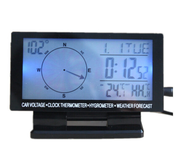 CD60 Backlit Large Screen Car Dual Thermometer Car Compass - Image 4