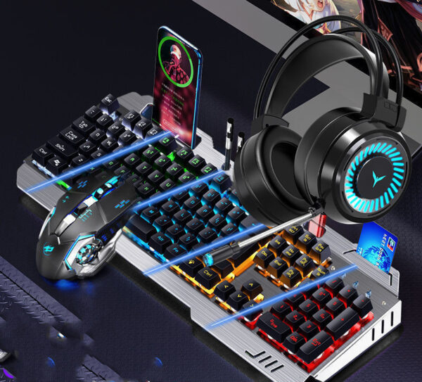 Mechanical Hand Keyboard, Mouse And Earphone Three Piece Suit Wired Computer Notebook Chicken Eating Game - Image 4