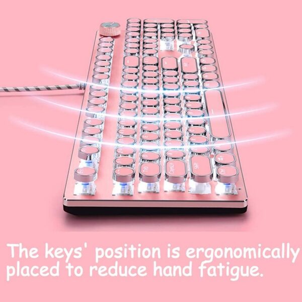 Mechanical Keyboard And Mouse Set Wired Round Key Wireless Laptop Desktop - Image 4