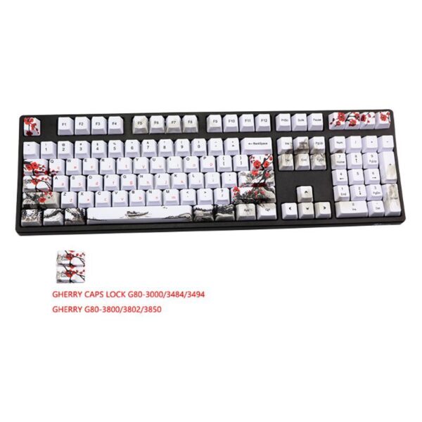 PBT Wangjiang Plum Keycap 109 Key OEM Height Korean Japanese - Image 7