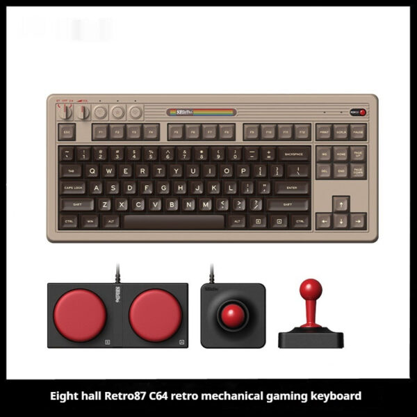 Retro Mechanical Gaming Keyboard Wireless Bluetooth With Rocker - Image 3