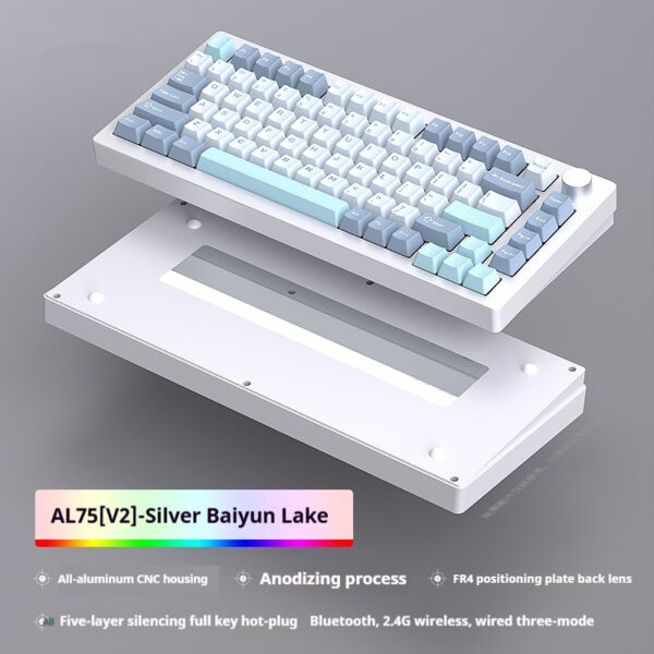 Heiji Snake Mechanical Keyboard Kit Aluminum Tuo Three-mode No Wired Bluetooth - Image 8