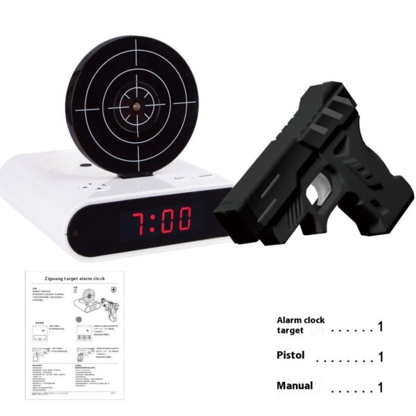 Battery Model Creative Novelty Shooting Toy Lazy Wake Up Alarm Clock - Image 6
