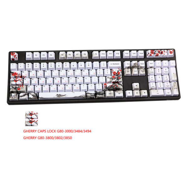 PBT Wangjiang Plum Keycap 109 Key OEM Height Korean Japanese - Image 9