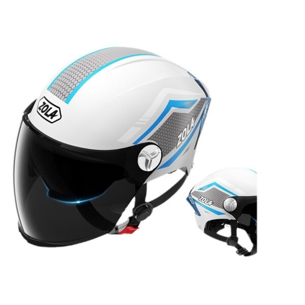 Men's And Women's Battery Motorcycle Four Seasons Universal Sun Protection Half Helmet - Image 9
