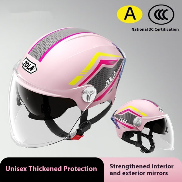 Men's And Women's Battery Motorcycle Four Seasons Universal Sun Protection Half Helmet - Image 7
