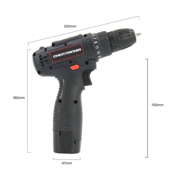 2 Battery 21V Cordless Combi Hammer Impact Drill Driver Electric Screwdriver Kit - Image 7