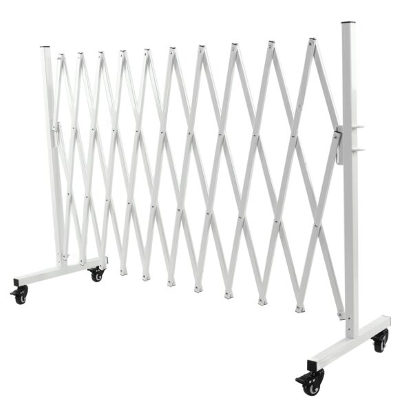 Metal Expandable Barricade Gate Folding Mobile Safety Barrier Driveway Security Flexible Retractable Fence 130in - Image 2