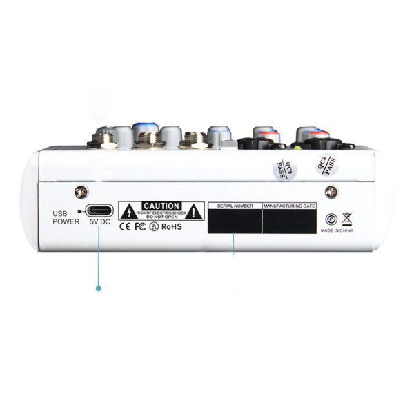 Mancheze4 Mini 4-Channel Sound Card Mixer Bluetooth 88 Effects USB Mixer 4-Channel Recording - Image 5