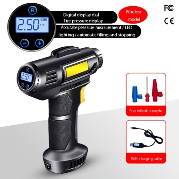 Car Tire Inflator Wireless Intelligent Digital Display Portable Handheld Car Inflator Bicycle - Image 5