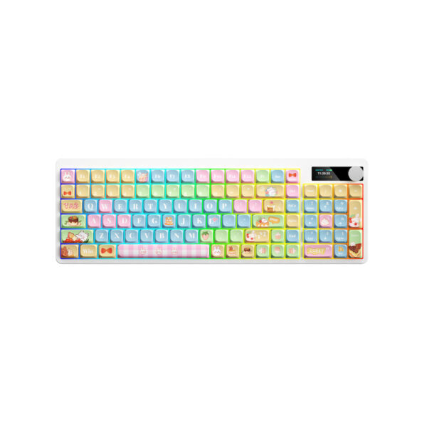 Mechanical Keyboard Black Iron Cow Full Key No Punching Three-mode RGB Backlight Five-side Sublimation - Image 4
