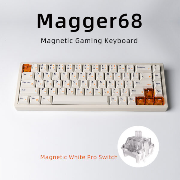 Magnetic White Porcelain Jade 68 Key Aluminum Tuo Keyboard - Image 6