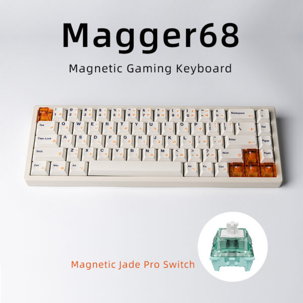 Magnetic White Porcelain Jade 68 Key Aluminum Tuo Keyboard - Image 4