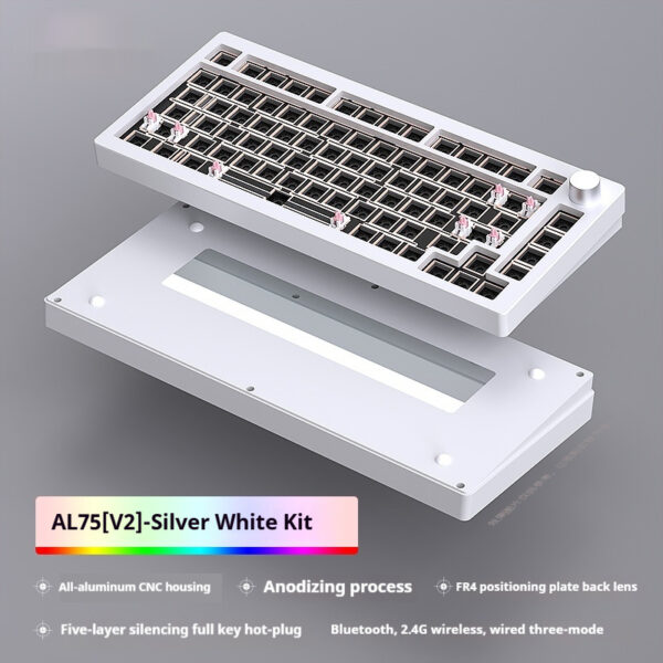 Heiji Snake Mechanical Keyboard Kit Aluminum Tuo Three-mode No Wired Bluetooth - Image 5