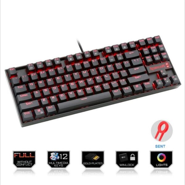 Monochrome Luminous Wired Mechanical E-sports Game Green Axis Keyboard - Image 6