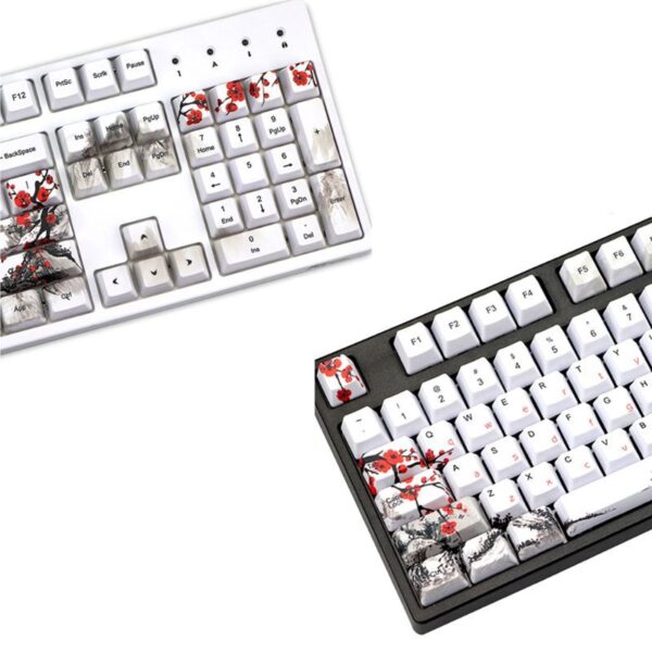 PBT Wangjiang Plum Keycap 109 Key OEM Height Korean Japanese - Image 5