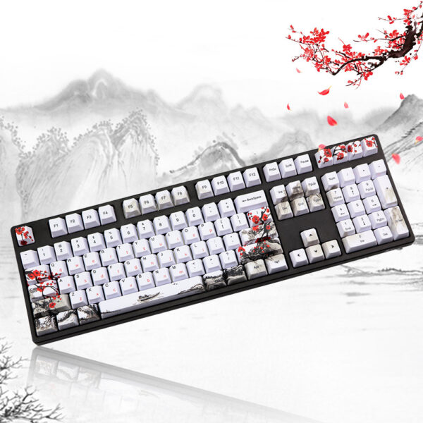 PBT Wangjiang Plum Keycap 109 Key OEM Height Korean Japanese - Image 3