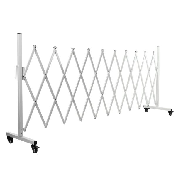 Metal Expandable Barricade Gate Folding Mobile Safety Barrier Driveway Security Flexible Retractable Fence 130in - Image 4