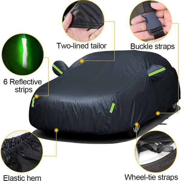 Oxford Cloth Fleece-lined Thickened Car Sunshade Aluminum Foil Car Cover - Image 4