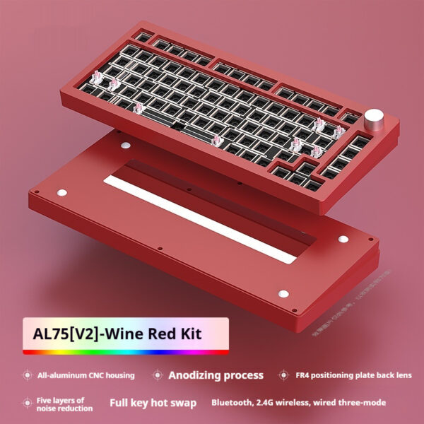 Heiji Snake Mechanical Keyboard Kit Aluminum Tuo Three-mode No Wired Bluetooth - Image 3