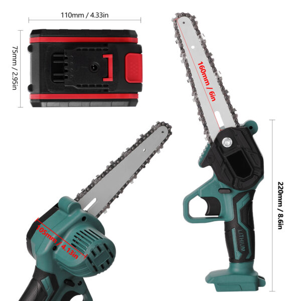 Small Electric Saw Lithium Battery One Hand Mini Electric Chainsaw Logging - Image 6