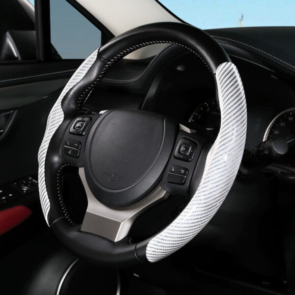 Car Carbon Fiber Pattern Glossy Car Steering Wheel Cover - Image 8
