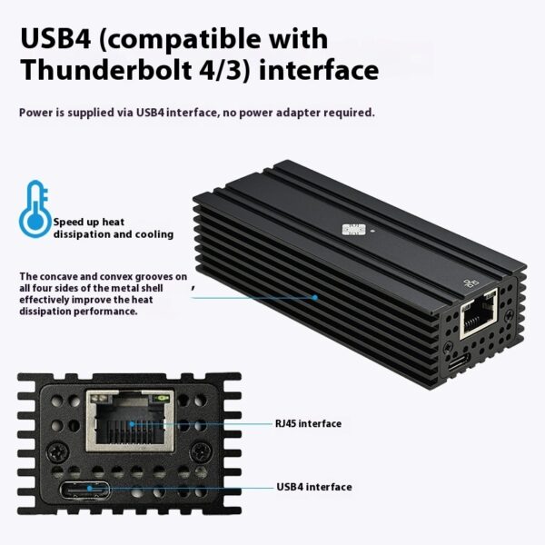 Leyu USB4 Nic 10G Compatible With Lightning 10 Gigabit Electrical Port - Image 3