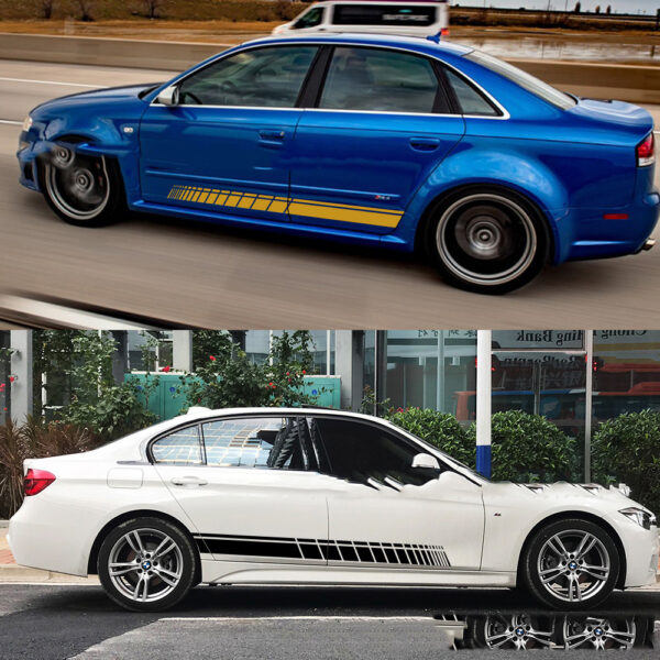 Modified Rear Gear Scratch-resistant Car Body Sticker Car Black 3D Special Stickers Car Decoration Striped Stickers
