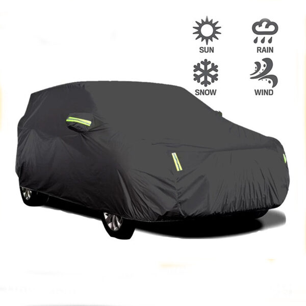 Oxford Cloth Fleece-lined Thickened Car Sunshade Aluminum Foil Car Cover - Image 3