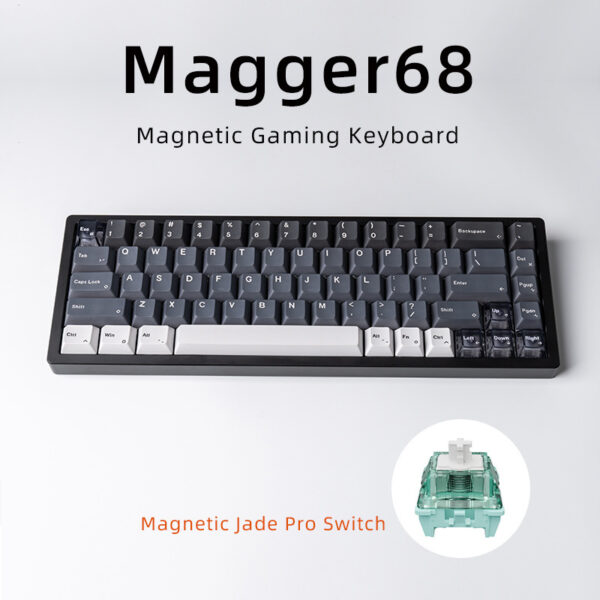 Magnetic White Porcelain Jade 68 Key Aluminum Tuo Keyboard - Image 7