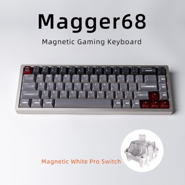 Magnetic White Porcelain Jade 68 Key Aluminum Tuo Keyboard - Image 5