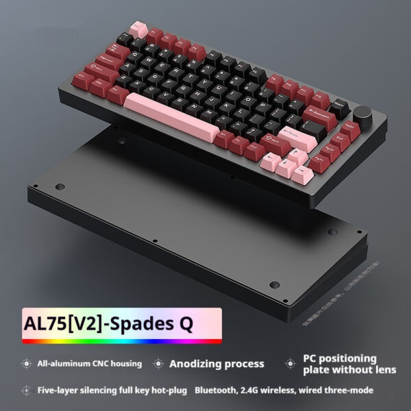 Heiji Snake Mechanical Keyboard Kit Aluminum Tuo Three-mode No Wired Bluetooth - Image 7