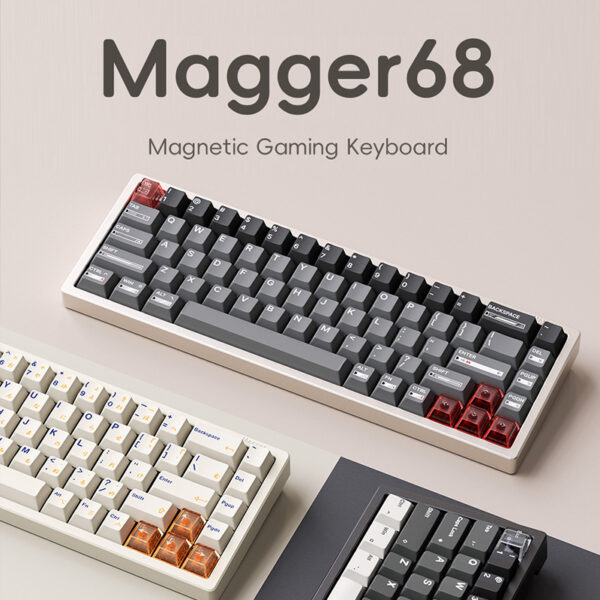 Magnetic White Porcelain Jade 68 Key Aluminum Tuo Keyboard