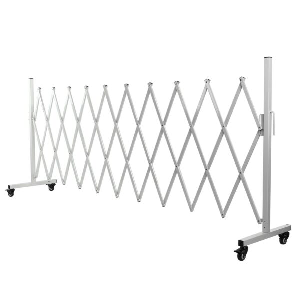 Metal Expandable Barricade Gate Folding Mobile Safety Barrier Driveway Security Flexible Retractable Fence 130in - Image 3
