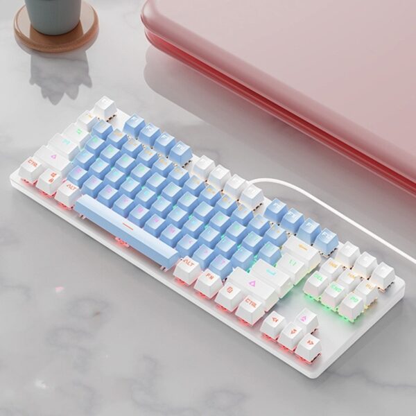 Mechanical Keyboard 87 Key Green Axis Cute Small Keyboard - Image 10